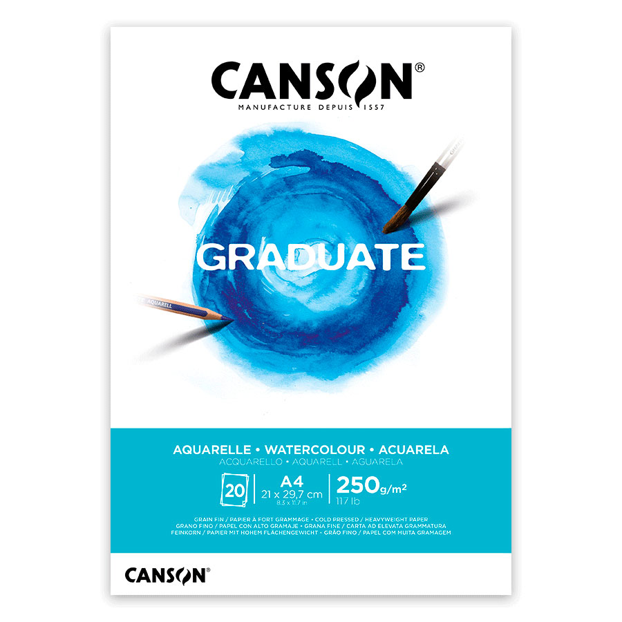 фото Склейка для акварелі GRADUATE А4, 250г/м2, СР, C400110374 Canson