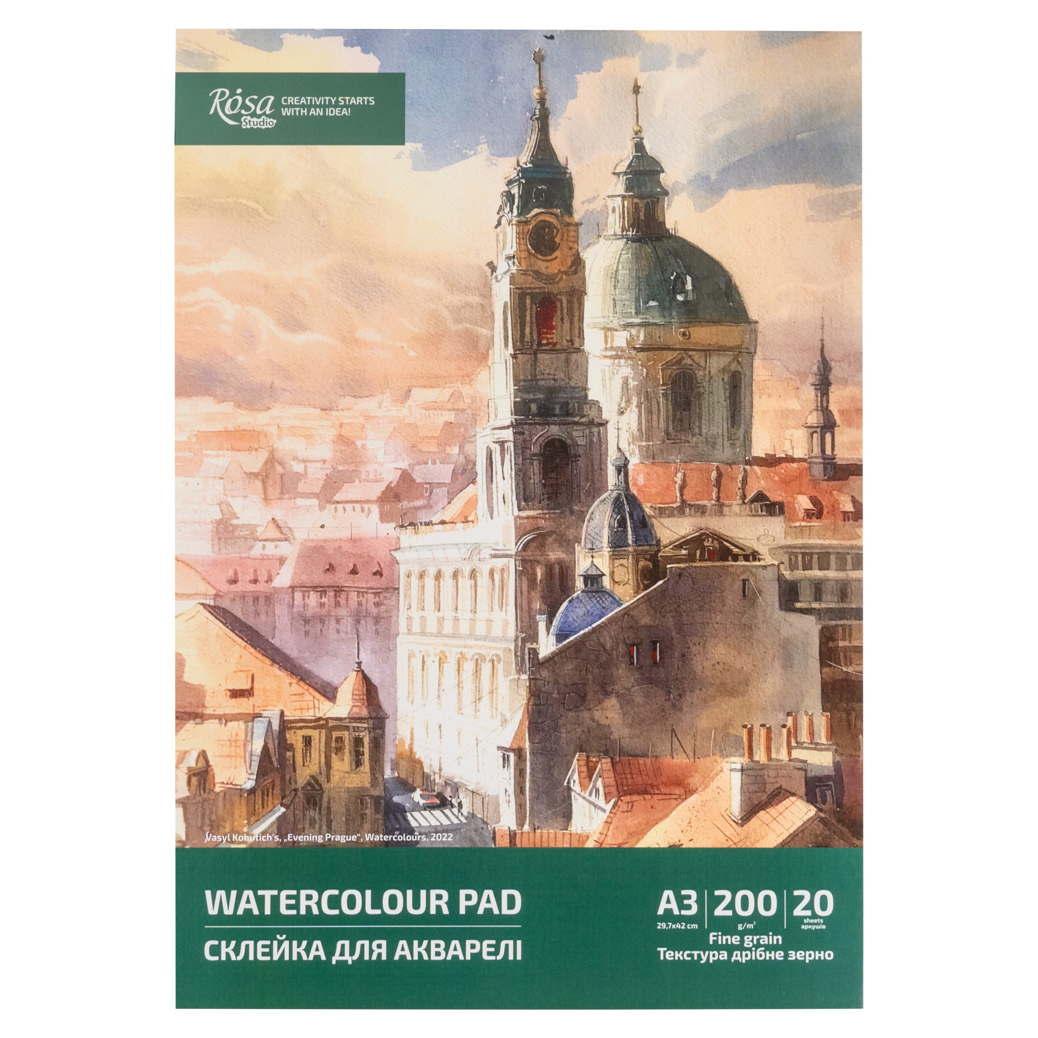 фото Склейка для акварелі А3, 20л 39820003 ROSA Studio
