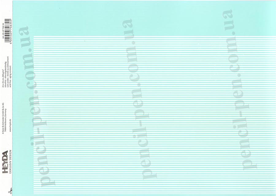 фото Папір для скрапбукінгу Лінійка, 200г/м2, Бірюзовий 204774634 HEYDA ...