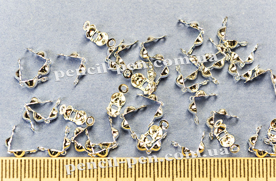фото Зажим для узлов (Серебро) 7х4 мм (20шт) 2719003 MARGO, Китай