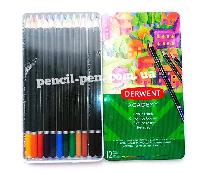 фото Набір кольорових олівців Colouring Academy 12 кол. мет. упаковка, 2301937 Derwent