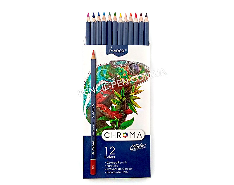 фото Набор цветных карандашей CHROMA 12 цв, 8010-12СВ MARCO