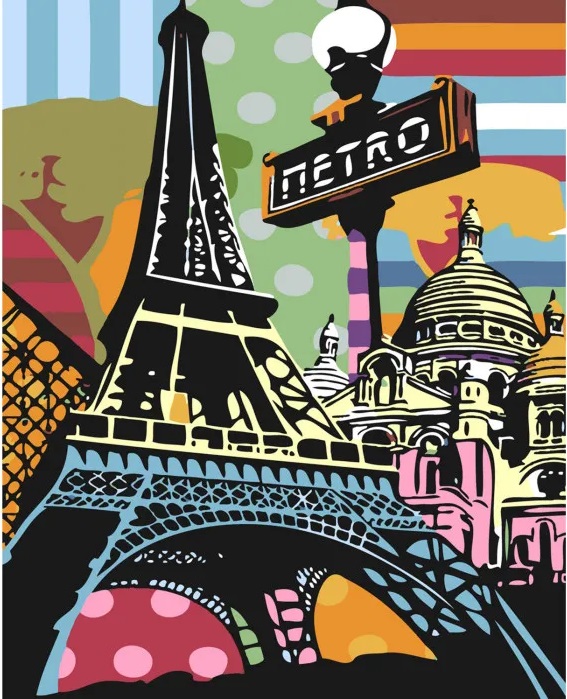 фото Картина за номерами Поп-арт Парижу, SY6242 Strateg