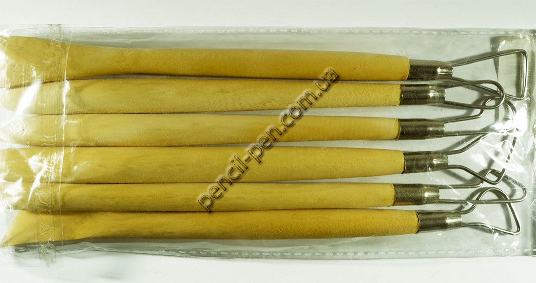 фото Набір стек-петля з дерев'яною ручкою 6 шт, 20,32см метал 94161459 D.K.ART & CRAFT